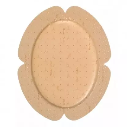 Pansement hydrocellulaire ovale Mepilex Border Flex Mölnlycke - 16 unités de 7,5 × 9,5 cm