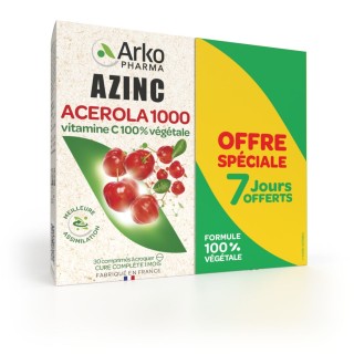Arkopharma Azinc Acérola 1000 - 2 x 30 comprimés à croquer