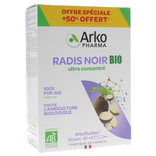 Arkofluides Radis noir Bio - 20 ampoules + 10 Offertes
