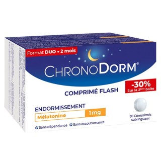 ChronoDorm Mélatonine 1 mg - Lot de 2 x 30 comprimés