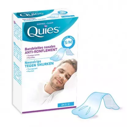 Bandelettes nasales anti-ronflement de Quies - Taille S/M - 24 bandelettes