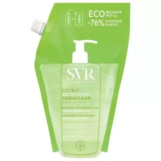 Gel moussant anti-imperfections Sebiaclear SVR - Peaux grasses - Éco-recharge 400ml