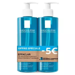 Gel moussant purifiant Effaclar La Roche-Posay - 2 x 400ml