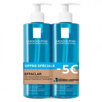 Gel moussant purifiant Effaclar La Roche-Posay - 2 x 400ml