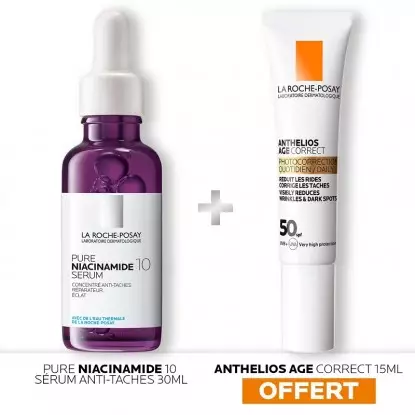 Sérum anti-taches Niacinamide 10 30ml + Anthelios SPF50 15ml Offert La Roche-Posay