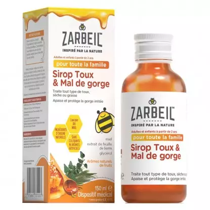 Sirop toux et mal de gorge enfant Zarbeil - Dès 2 ans - 150ml