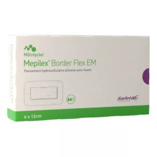 Pansement hydrocellulaire Mepilex Border Flex EM Mölnlycke - 10 unités 6 × 12 cm