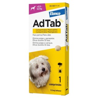 AdTab 112mg Chien 2,5–5,5 kg Elanco - Vermifuge - 3 comprimés