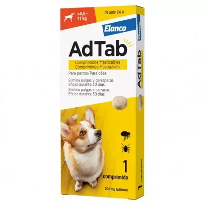 AdTab 225mg Chien 5,5–11 kg Elanco - Vermifuge - 3 comprimés