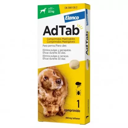AdTab 450mg Chien 11–22 kg Elanco - Vermifuge - 3 comprimés