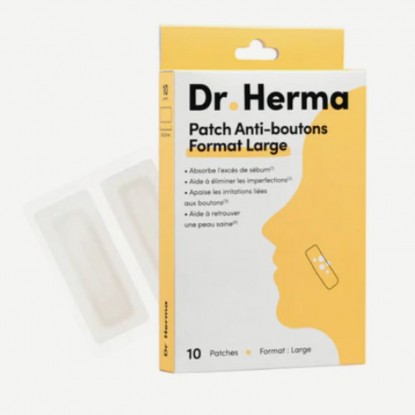 Patch anti-bouton de Dr. Herma - Peau acnéique - Format large - 10 patchs