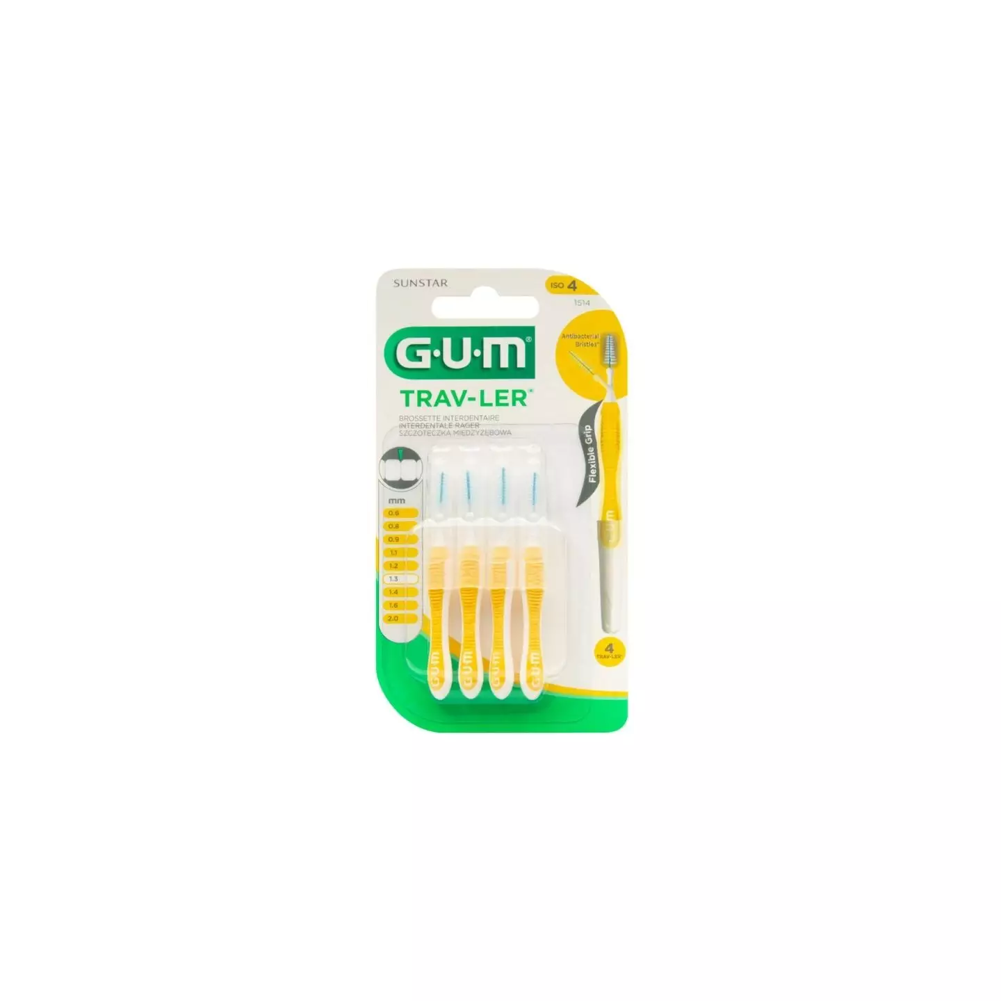Lot De 3 Brossettes Interdentaires GUM - Diamètre 1,3mm - Pour Nettoyage Dentaire Efficace