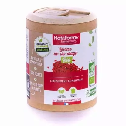 Nat&Form Levure de riz rouge Bio - 120 gélules