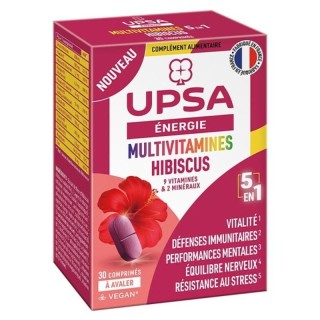 Multivitamines Hibiscus 5 en 1 UPSA -  Défenses naturelles - 30 comprimés