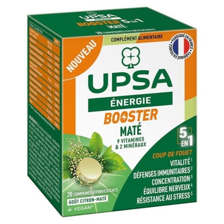 Booster Énergie 5 en 1 UPSA - Énergie & vitalité - 20 comprimés