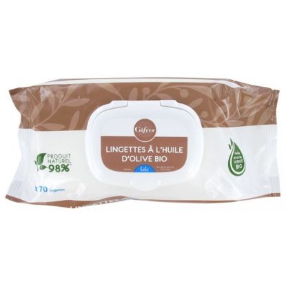 Gifrer Lingettes nettoyantes à l'huile d'olive vierge x 70