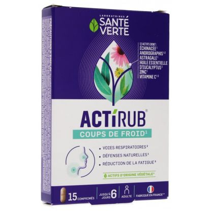 ActiRub 15 Comprimés Rhume et infections Santé verte
