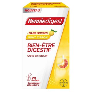 RennieDigest goût citron sans sucres Bayer - 20 sachets
