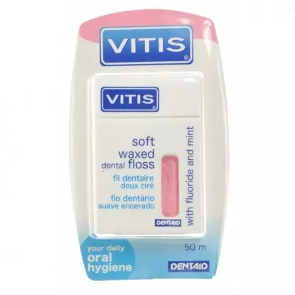 Fil dentaire Floss Waxed Fluor Mint Vitis Dental - 50m