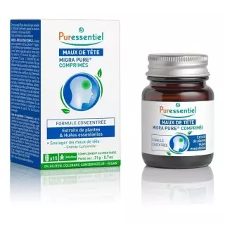 Migra Pure Maux de tête Puressentiel - Céphalées - 15 comprimés