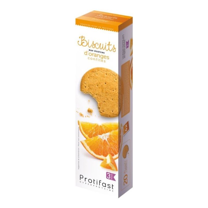 Biscuits protéinés aux écorces d'orange de Protifast - 20 biscuits