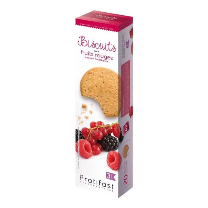Biscuits protéinés aux fruits rouges de Protifast - 20 biscuits