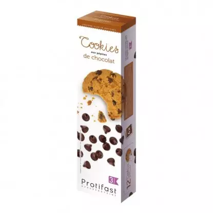 Cookies protéinés aux pépites de chocolat de Protifast - 12 cookies