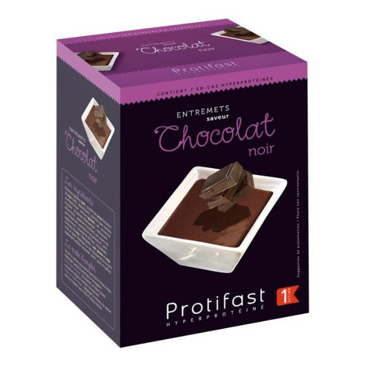 Entremets hyperprotéinés Chocolat noir Protifast - 7 sachets de 25,5 g