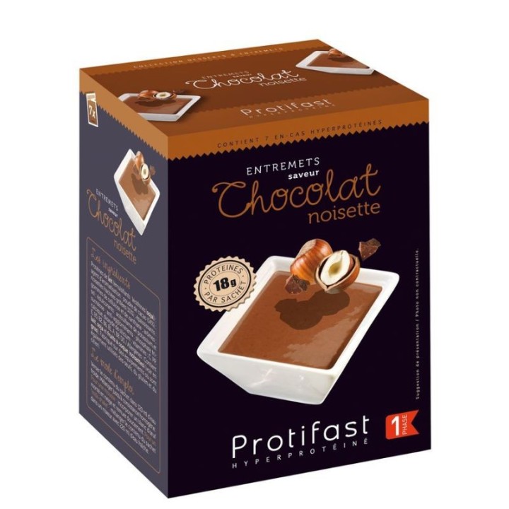 Entremets hyperprotéinés Chocolat Noisette Protifast - 7 sachets x 27 g