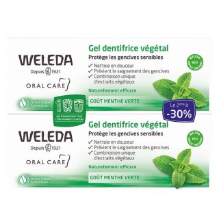 Weleda Gel dentifrice végétal à la menthe verte - 2x75ml