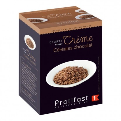 Crème céréales chocolat hyperprotéinée de Protifast - 7 sachets x 28 g