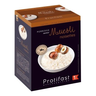 Porridge hyperprotéiné saveur muesli noisettes de Protifast - 7 sachets x 28 g
