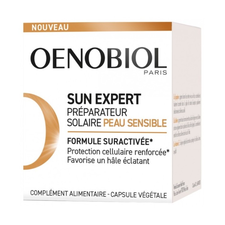 Préparateur solaire peau sensible Sun Expert Oenobiol - 30 capsules