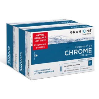 Chrome 200 µg de Granions - Régulation du métabolisme - 2 x 30 ampoules