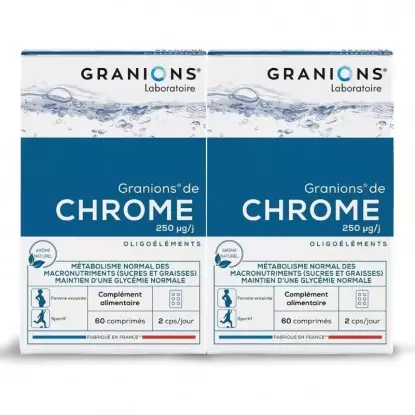 Chrome 250 µg de Granions - Régulation du métabolisme - 2 x 60 comprimés