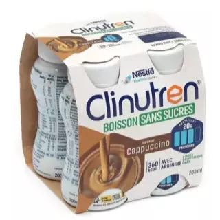 Clinutren Boisson Cappuccino Sans Sucres 4x200ml