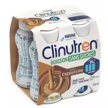 Clinutren Boisson Cappuccino Sans Sucres 4x200ml