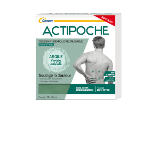 Actipoche Coussin Thermique Dos et Ventre Argile