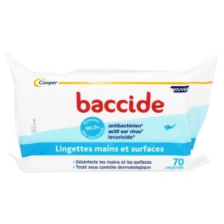 Cooper Baccide Lingettes Antibactériennes 70 pièces