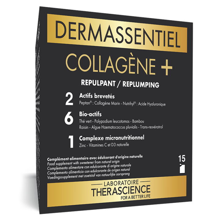 Collagène + Dermassentiel Therascience - Repulpant et raffermissant - 15 sachets