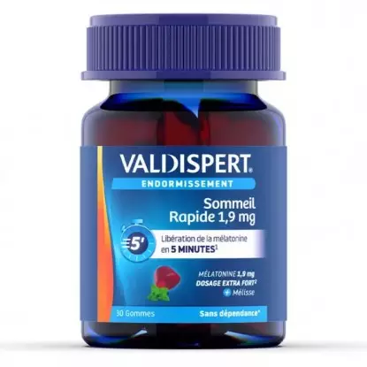 Sommeil rapide 1,9mg Valdispert - Sommeil naturel - 60 gommes