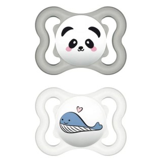 Sucettes en silicone 2-6 mois "Panda et Baleine" MAM Supreme - Lot de 2