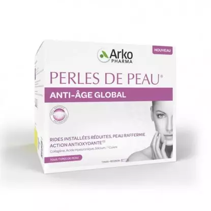 Anti-âge global Perles de peau Arkopharma - Rides installées - 60 sticks