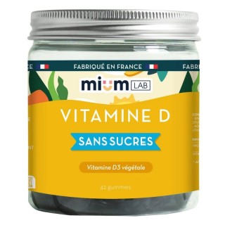 Gummies vitamine D sans sucres Mium Lab - Défenses immunitaires - 42 gummies