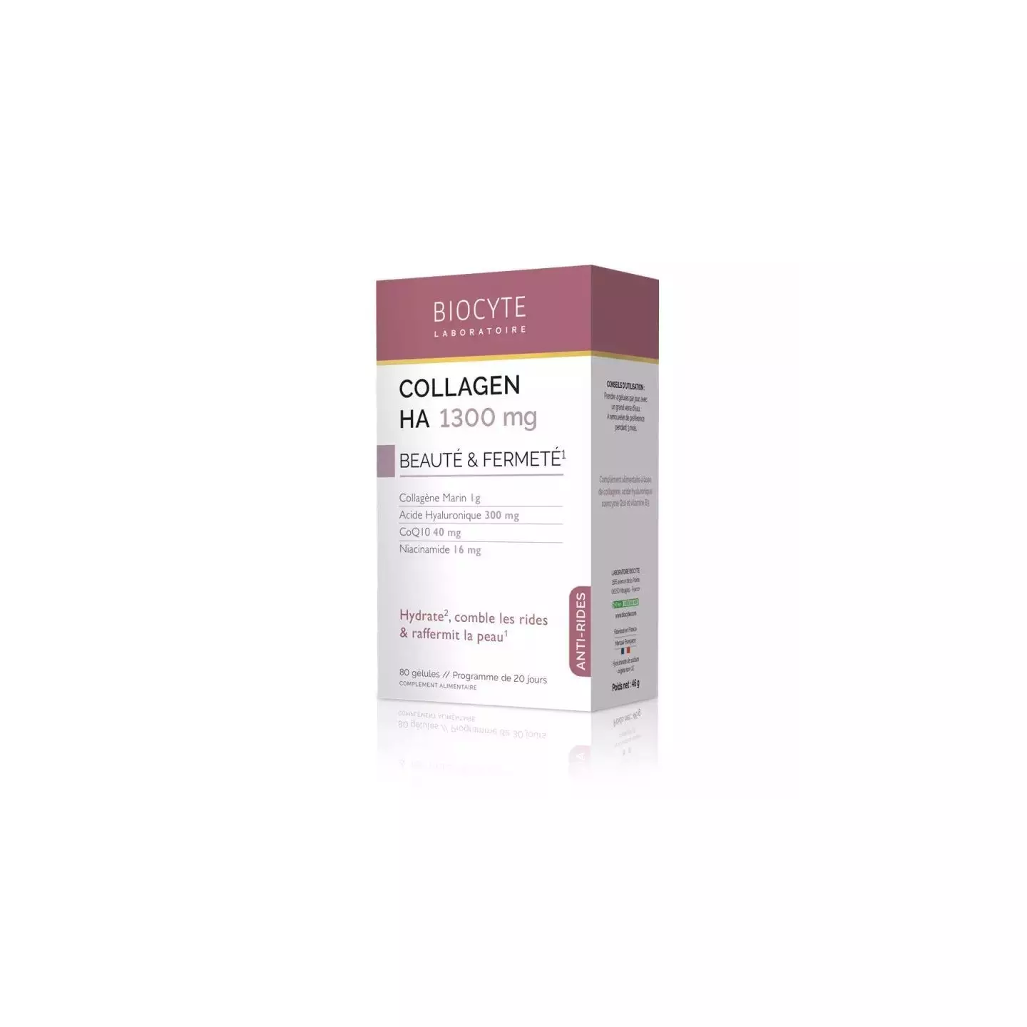 Collagen HA 1300mg Biocyte - Comble les rides - 80 gélules