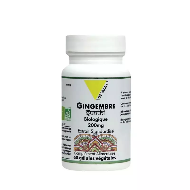 Gingembre 200mg Bio Vit'all+ - Bien-être articulaire - 60 gélules