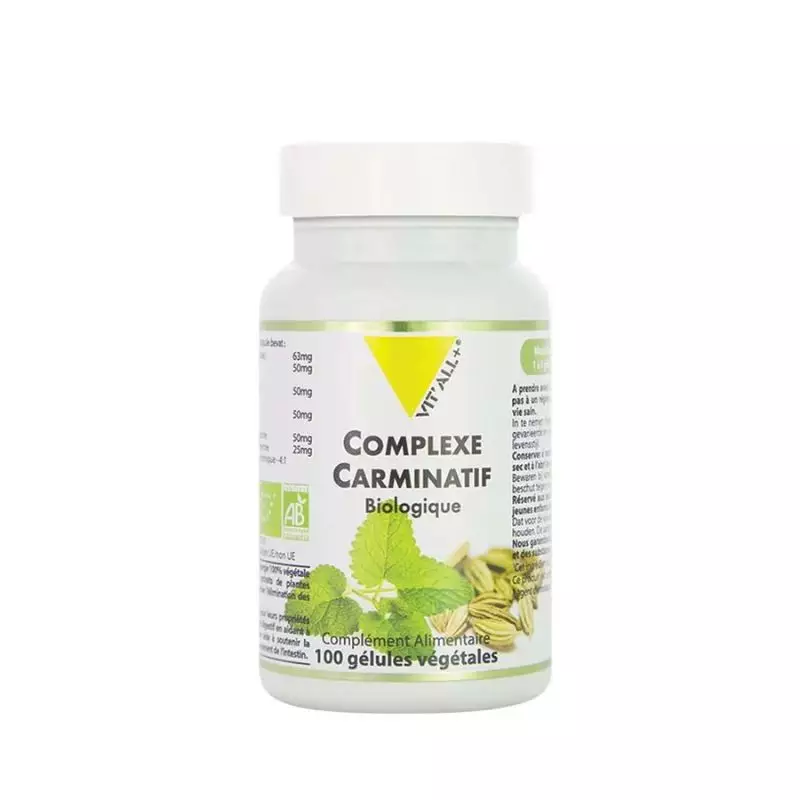 Complexe Carminatif Bio Vit'all+ - Confort digestif - 100 gélules