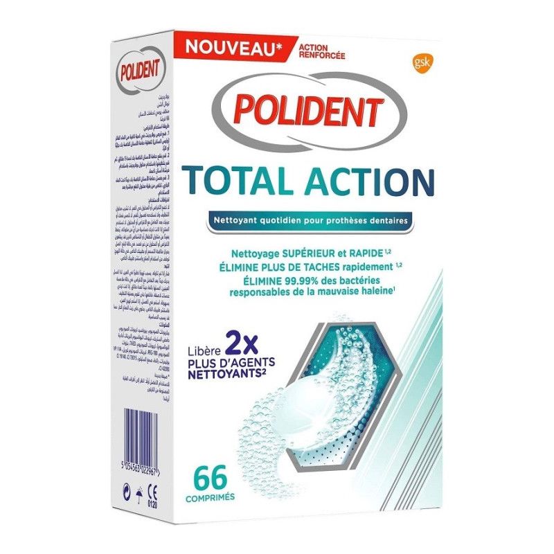 Polident Total Action Nettoyant appareils dentaires - 66 comprimés
