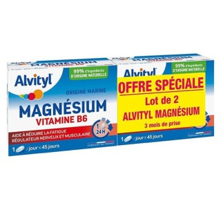 Magnésium Vitamine B6 Alvityl Urgo - Fatigue - 2 x 45 comprimés