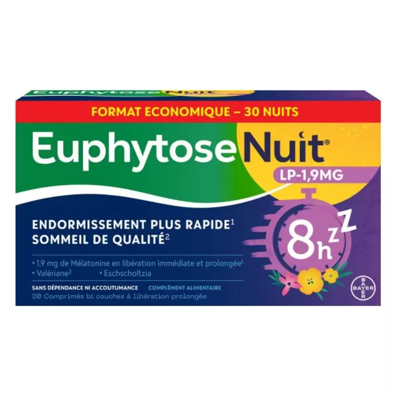 Euphytose Nuit Bayer - Sommeil réparateur - 30 comprimés